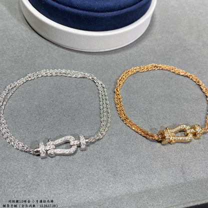 [kincade]FORCE SMALL HORSESHOE  DIAMOND CHAIN ROPE BRACELET