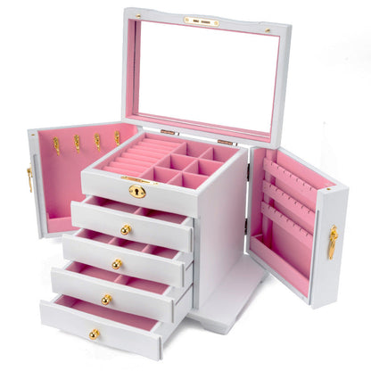 JEWELRY STORAGE BOX MULTI-LAYER LARGE CAPACITY WOODEN JEWELRY BOX