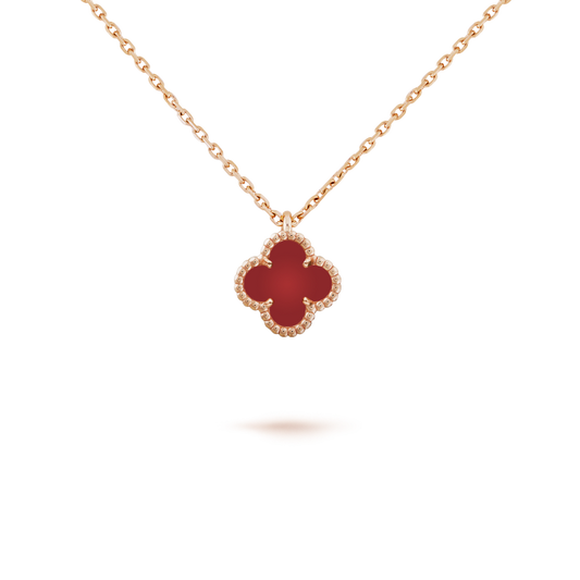 [kincade]CLOVER MINI 9.5MM WHITE CARNELIANS NECKLACE