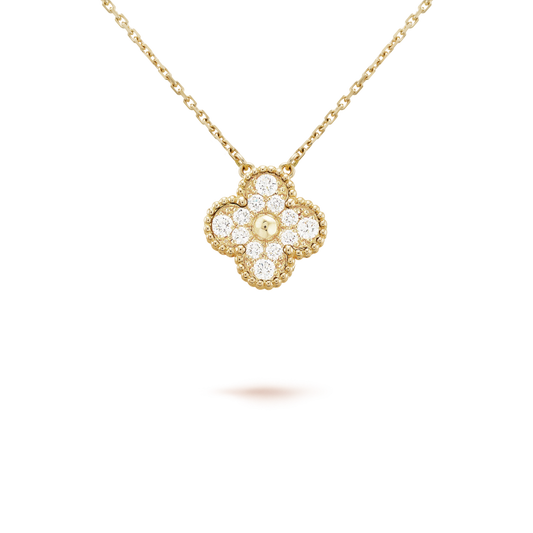 [kincade]CLOVER 15MM DIAMOND SINGLE FLOWER NECKLACE