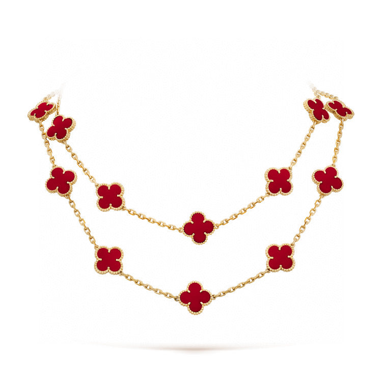 [kincade]CLOVER 20 MOTIFS CARNELIAN NECKLACE