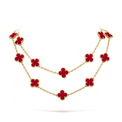 [kincade]CLOVER 20 MOTIFS CARNELIAN NECKLACE