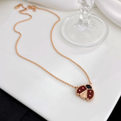 [kincade]LUCKY  CARNELIANS LADYBUG NECKLACE