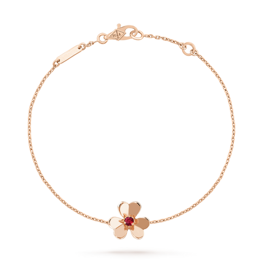 [kincade]FRIVOLE GOLD FLOWER PINK MALACHITE BRACELET