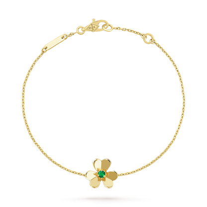 [kincade]FRIVOLE GOLD FLOWER PINK MALACHITE BRACELET