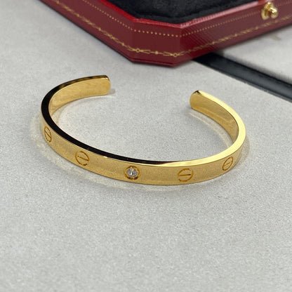 [kincade]LOVE BRACELET 6.1MM 1 DIAMOND OPEN CUFF