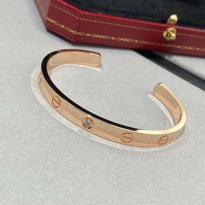 [kincade]LOVE BRACELET 6.1MM 1 DIAMOND OPEN CUFF