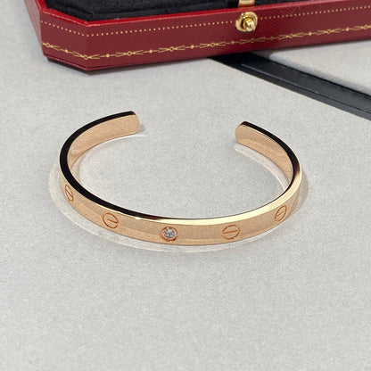 [kincade]LOVE BRACELET 6.1MM 1 DIAMOND OPEN CUFF