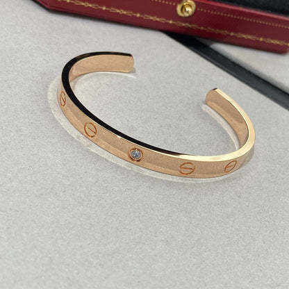 [kincade]LOVE BRACELET 6.1MM 1 DIAMOND OPEN CUFF