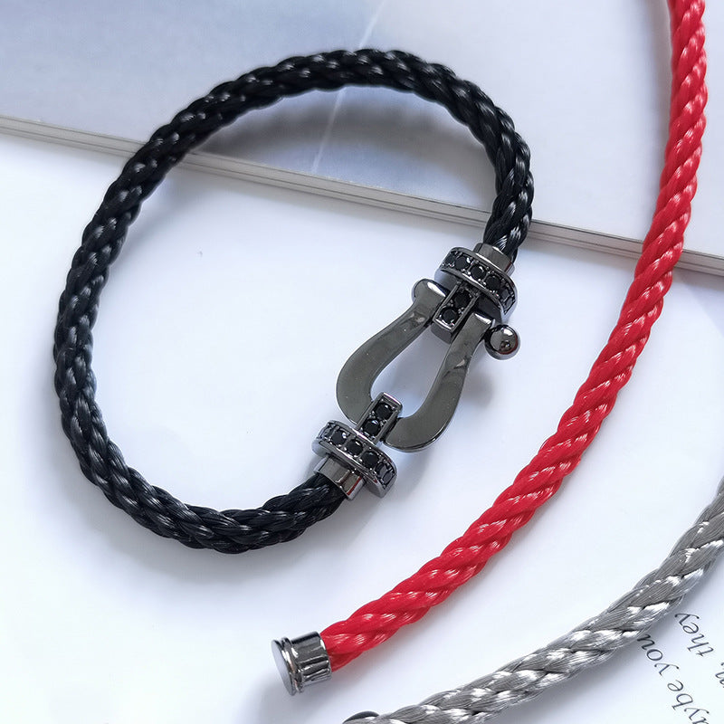 [kincade]FORCE LARGE SERIES HORSESHOE BLACK SAMURAI BRACELET