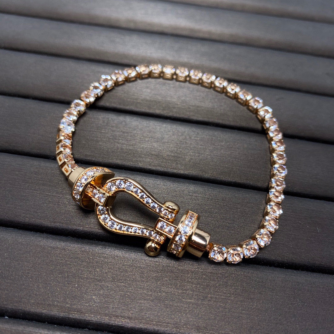 [kincade]FORCE  LARGE HORSESHOE FULL DIAMOND TENNIS BRACELET