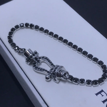 [kincade]FORCE  LARGE HORSESHOE FULL DIAMOND TENNIS BRACELET