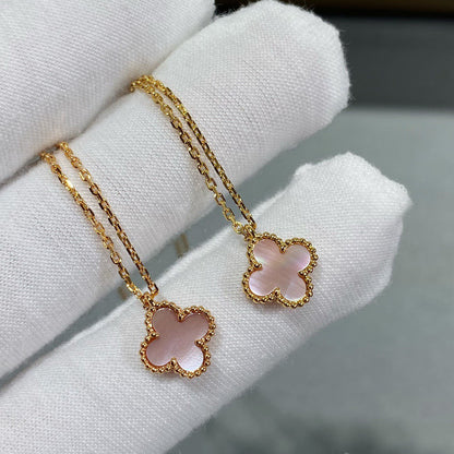 [kincade]CLOVER 15MM PINK MOTHER-OF-PEARL SINGLE FLOWER NECKLACE