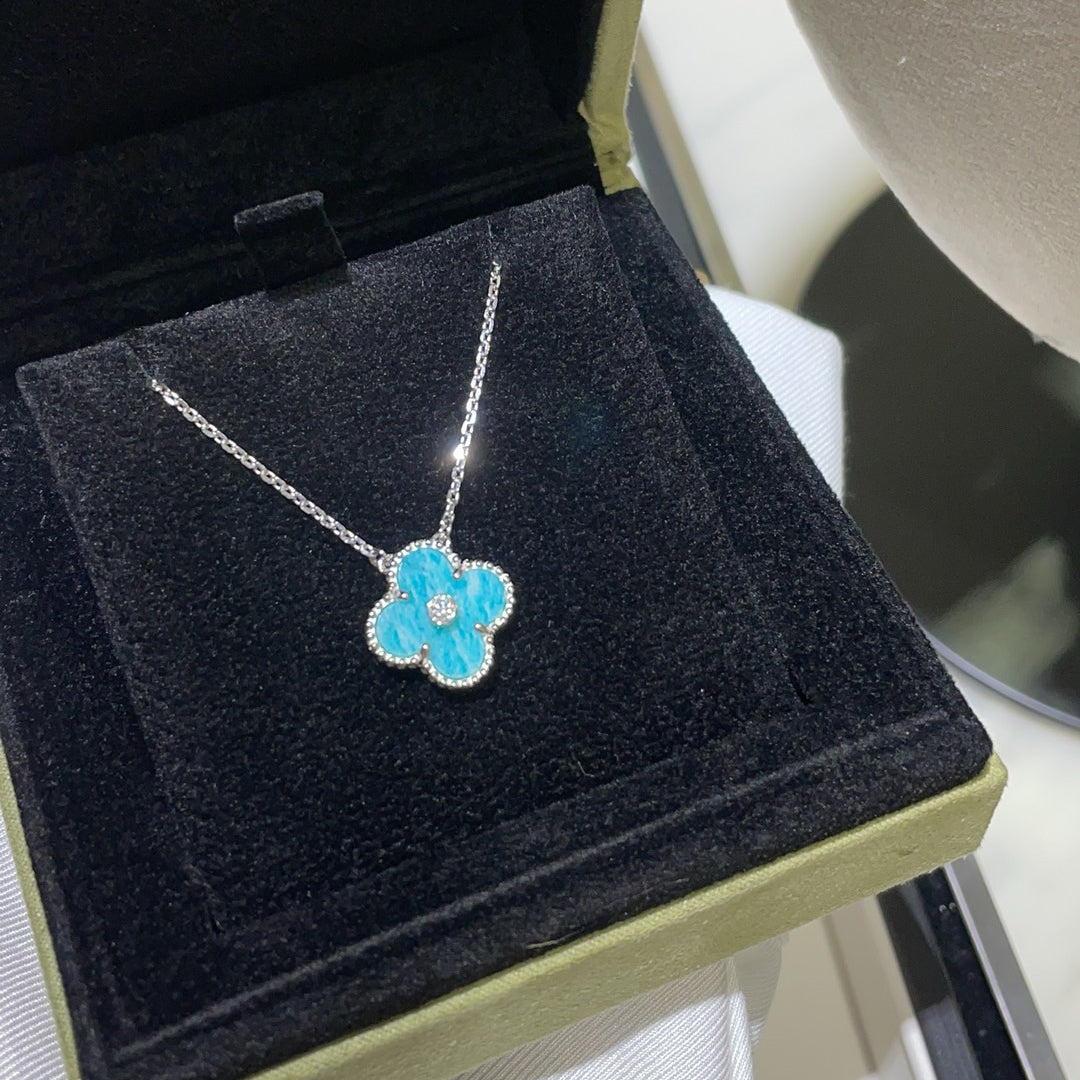 [kincade]CLOVER 15MM DIAMOND SVRES PORCELAIN  NECKLACE SILVER