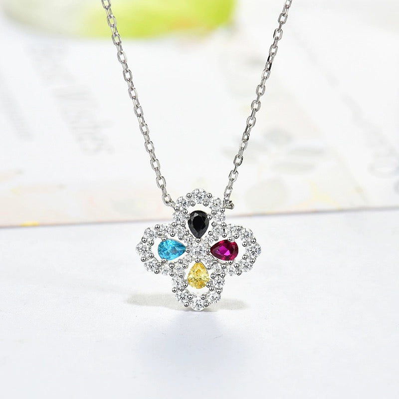 [kincade]LOOP NECKLACE FULL MOTIF DIAMOND 16MM MULTIPLE COLORS