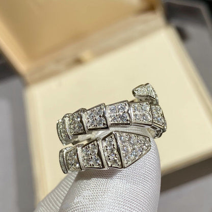 [kincade]SERPENTI DOUBLE RING SILVER DIAMOND PAVED