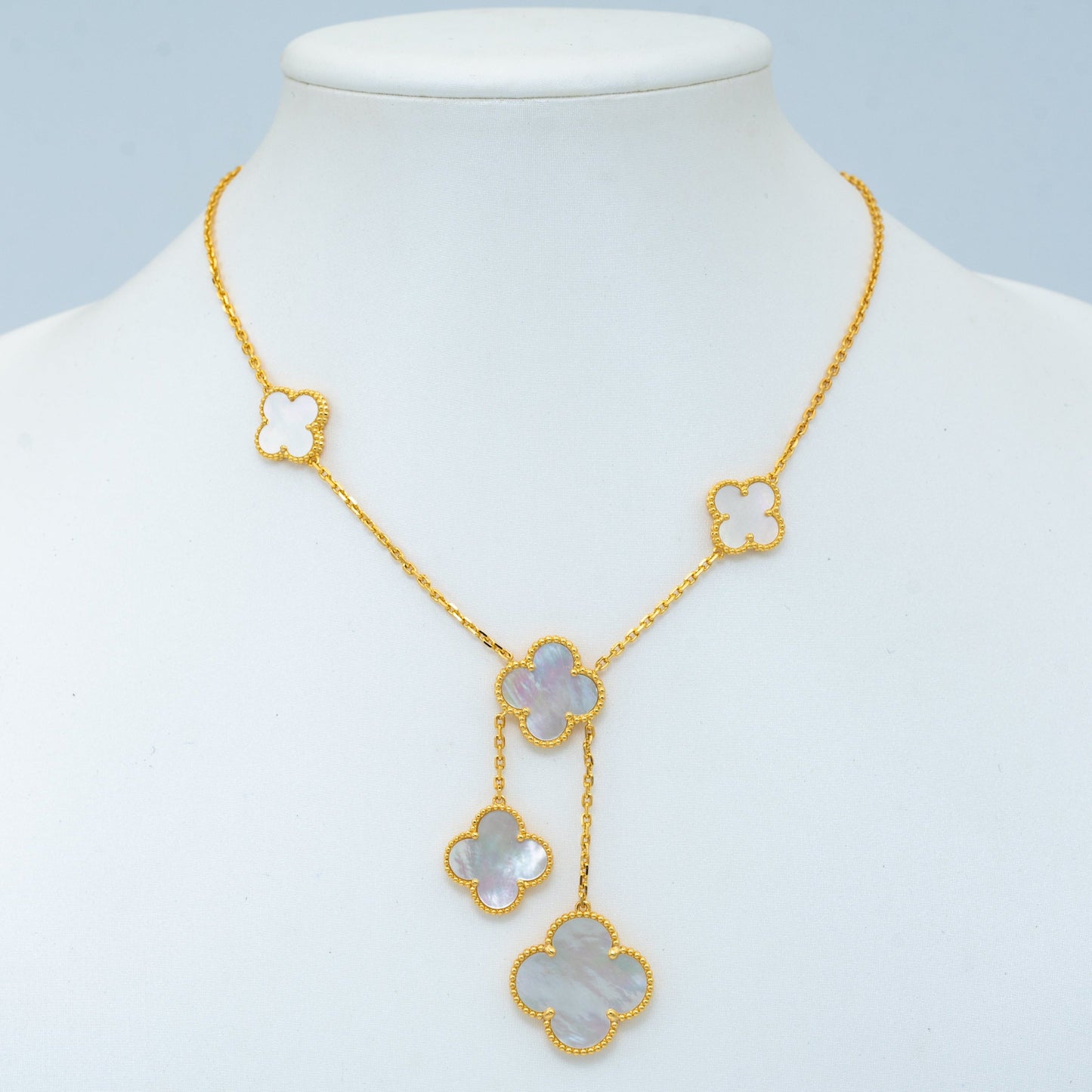 [kincade]CLOVER MOTHER OF PEARL NECKLACE 6 MOTIF