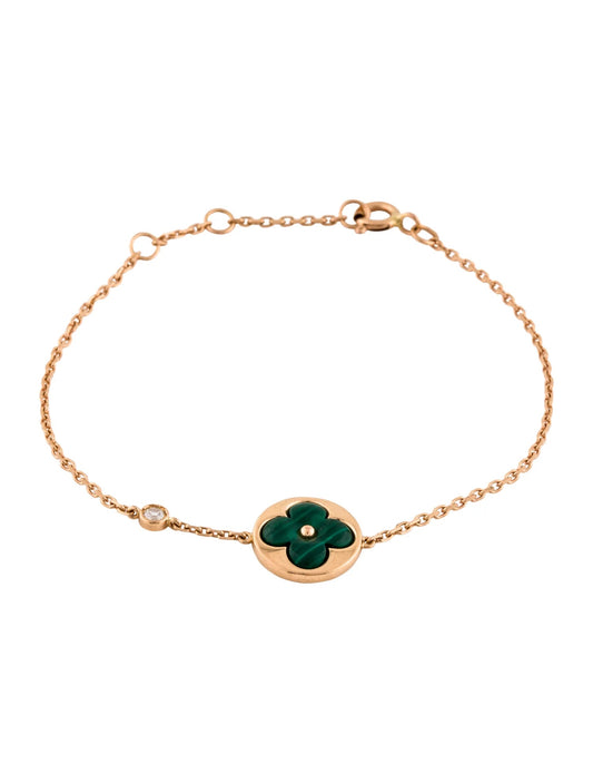 [kincade]SUN MALACHITE 1 DIAMOND PINK GOLD BRACELET