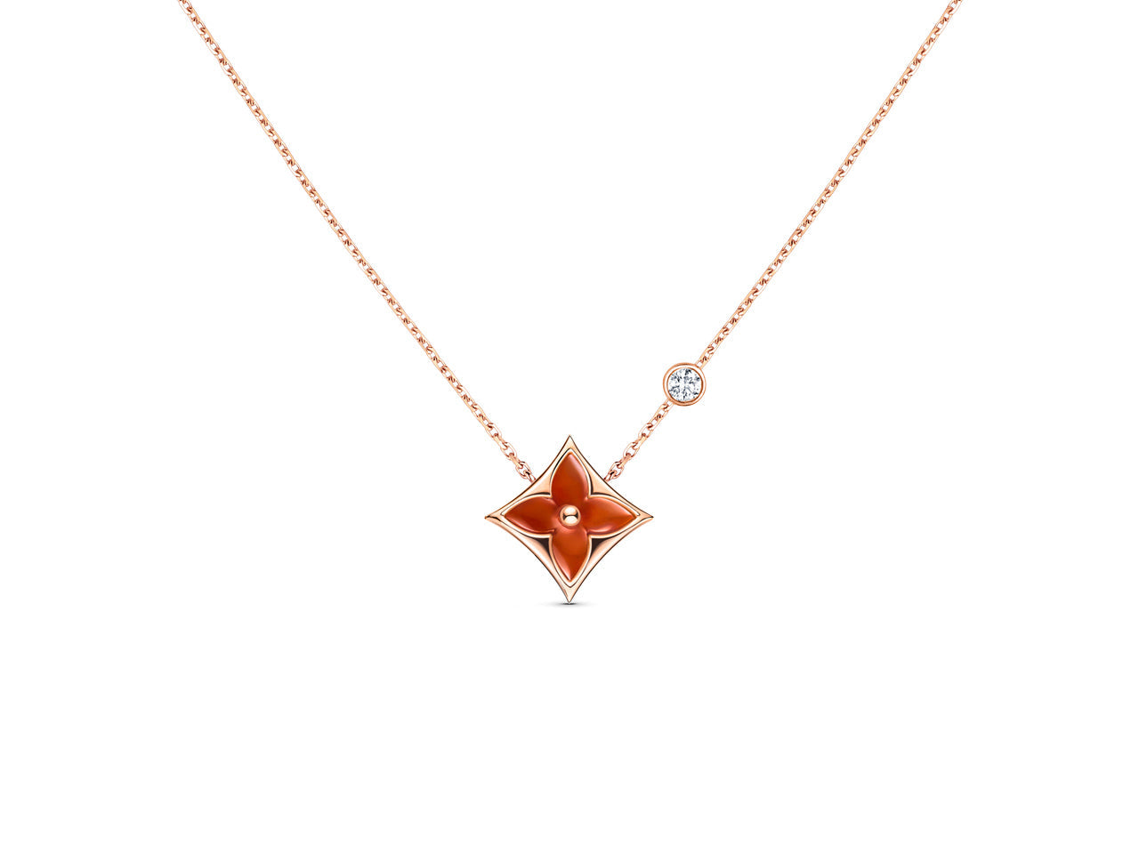 [kincade]STAR NECKLACE PINK GOLD 1 DIAMOND