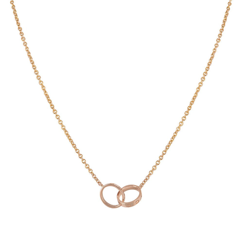 [kincade]LOVE NECKLACE DOUBLE RING PINK GOLD