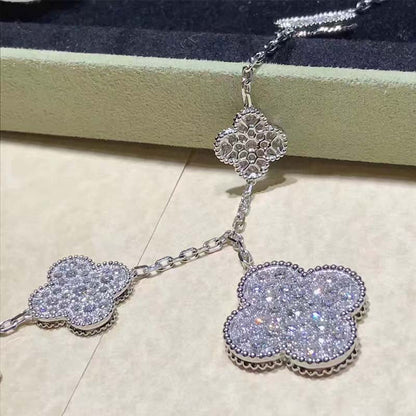 [kincade]CLOVER 6 MOTIFS SILVER DIAMOND BRACELET