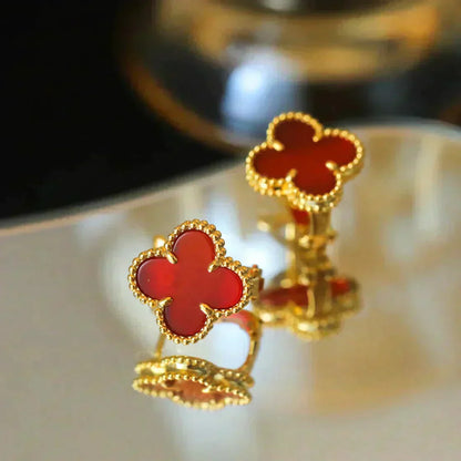 [kincade]CLOVER MEDIUM 1 MOTIFS CARNELIAN  EARRINGS