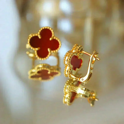 [kincade]CLOVER MEDIUM 1 MOTIFS CARNELIAN  EARRINGS