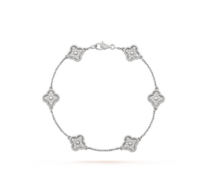 [kincade]CLOVER 6 MOTIF SILVER DIAMOND BRACELET