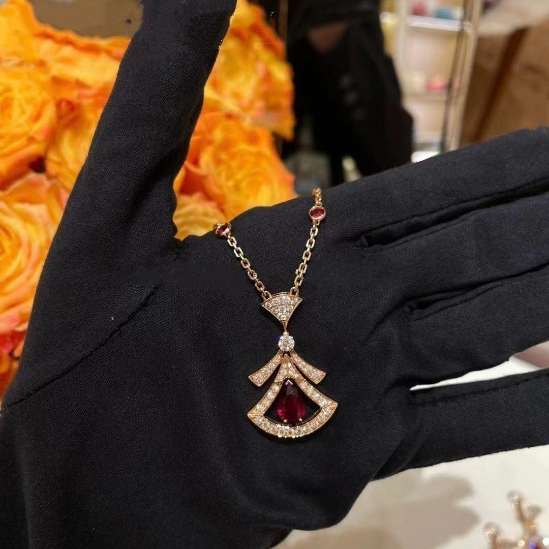 [kincade]DREAM NECKLACE CARNELIAN DIAMOND PINK GOLD