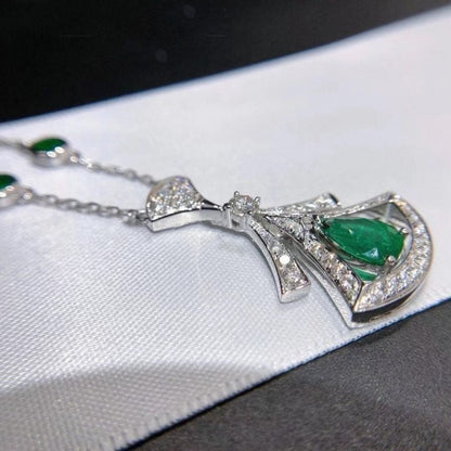 [kincade]DREAM NECKLACE MALACHITE DIAMOND SILVER