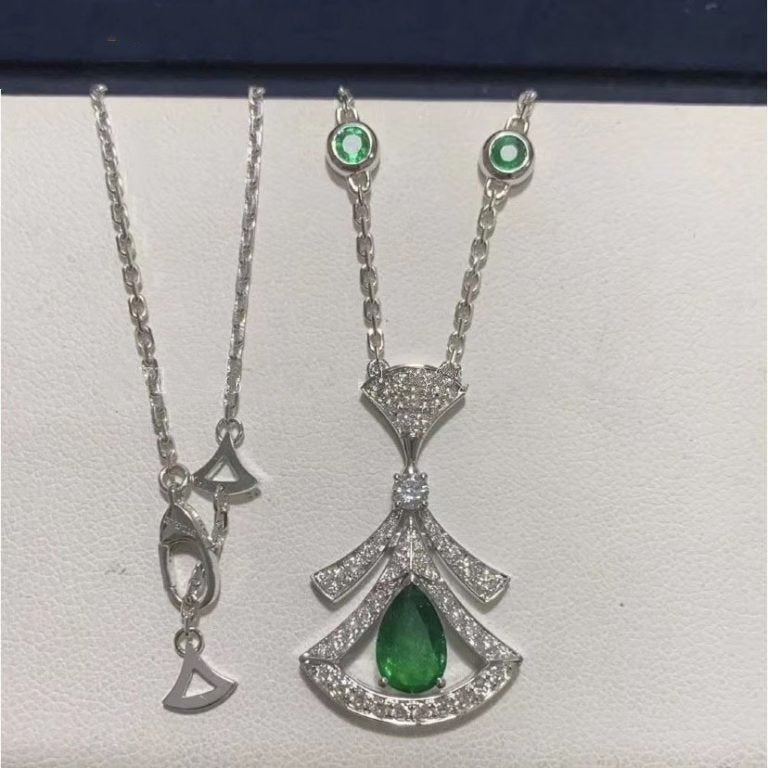 [kincade]DREAM NECKLACE MALACHITE DIAMOND SILVER