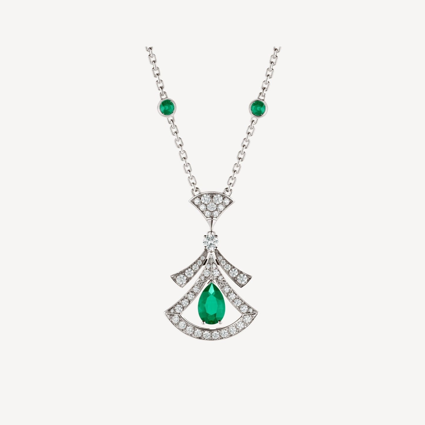 [kincade]DREAM NECKLACE MALACHITE DIAMOND SILVER