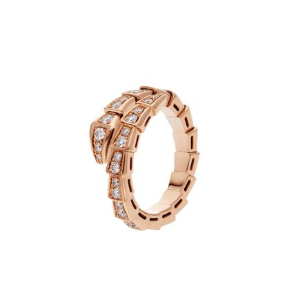 [kincade]SERPENTI RING PINK GOLD DIAMOND PAVED 4MM