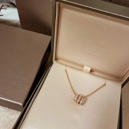 [kincade]SERPENTI PINK GOLD NECKLACE DOUBLE RING DIAMOND