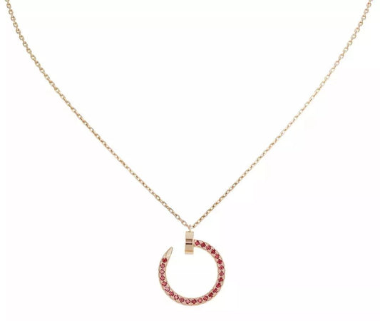 [kincade]JUSTE NECKLACE GOLD RED DIAMONDS