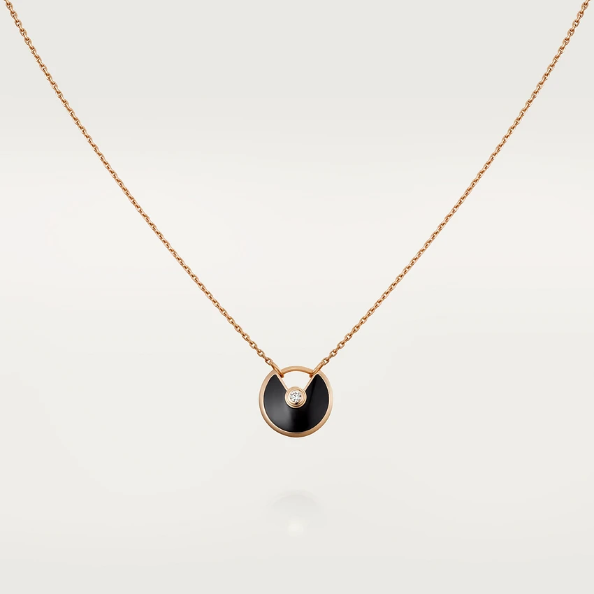 [kincade]AMULETTE ROSE GOLD ONYX NECKLACE