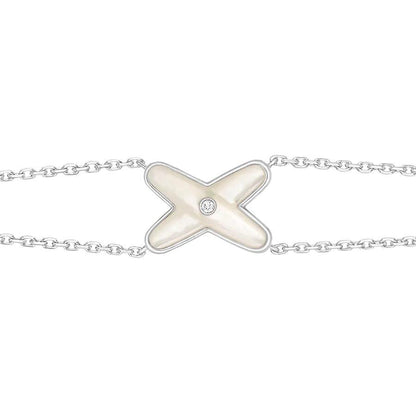 [kincade]JEUX BRACELET WHITE MOP SILVER 1 DIAMOND