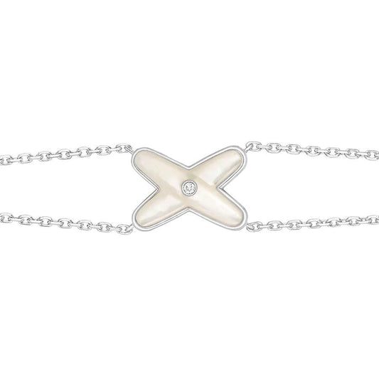 [kincade]JEUX BRACELET WHITE MOP SILVER 1 DIAMOND