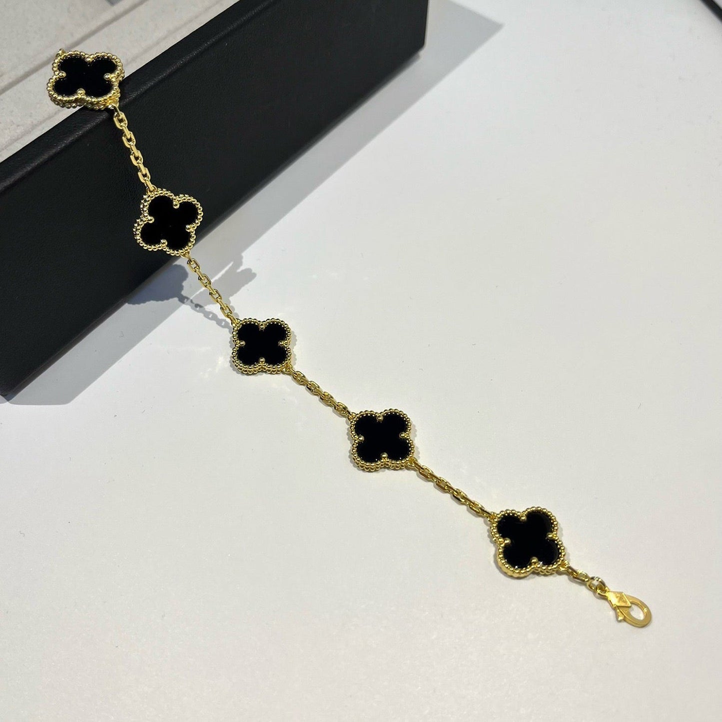 [kincade]CLOVER  5 MOTIFS BLACK ONYX BRACELET