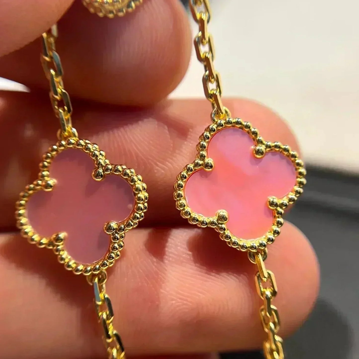 [kincade]CLOVER 5 PINK MOP BRACELET