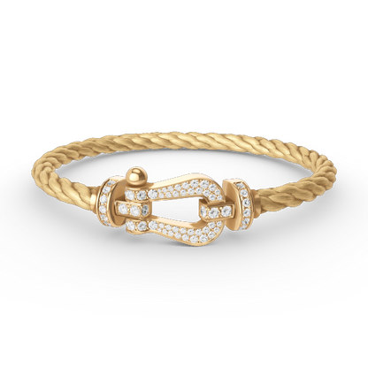 [kincade]FORCE LARGE HORSESHOE FULL DIAMOND BRACELET GOLD