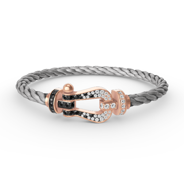 [kincade]FORCE LARGE HORSESHOE BLACK WHITE DIAMOND BRACELET ROSE GOLD