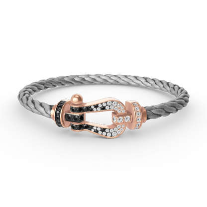 [kincade]FORCE LARGE HORSESHOE BLACK WHITE DIAMOND BRACELET ROSE GOLD