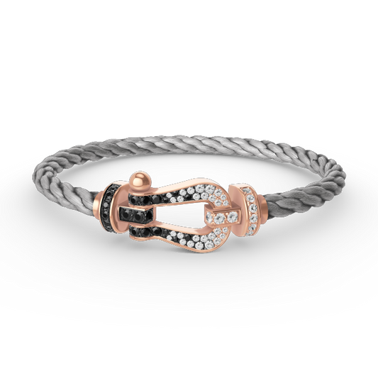 [kincade]FORCE LARGE HORSESHOE BLACK WHITE DIAMOND BRACELET ROSE GOLD