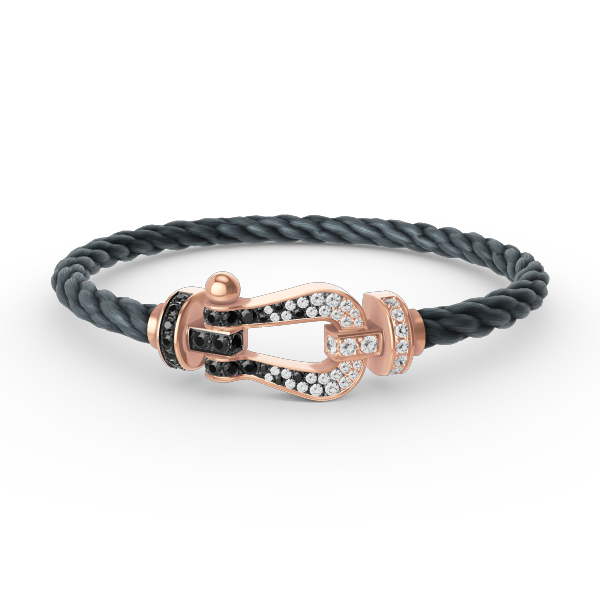 [kincade]FORCE LARGE HORSESHOE BLACK WHITE DIAMOND BRACELET ROSE GOLD