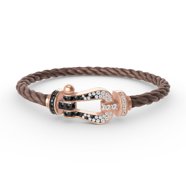 [kincade]FORCE LARGE HORSESHOE BLACK WHITE DIAMOND BRACELET ROSE GOLD