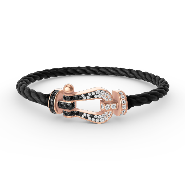 [kincade]FORCE LARGE HORSESHOE BLACK WHITE DIAMOND BRACELET ROSE GOLD