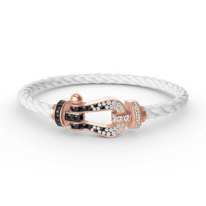 [kincade]FORCE LARGE HORSESHOE BLACK WHITE DIAMOND BRACELET ROSE GOLD