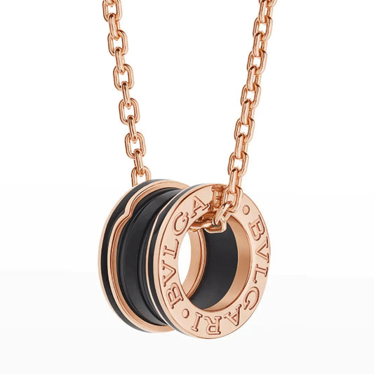 [kincade]ZERO 1 BLACK CERAMIC PINK GOLD NECKLACE