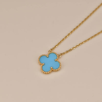 [kincade]CLOVER 15MM VINTAGE TURQUOISE NECKLACE